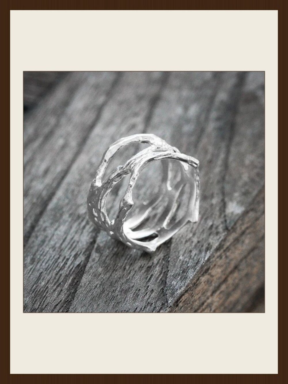 Ring Sterling Silver Branches 925 Size 9